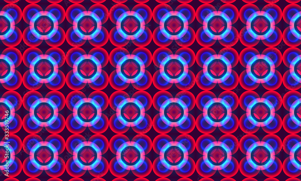 LED Bright Red & Blue Circles with Focused Halo For Web & Screen