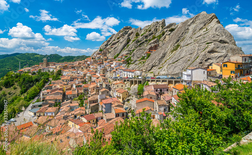 Panoramic sight in Pietrapertosa, small village on the Lucanian Dolomites, province of Potenza, Basilicata, Italy. photo