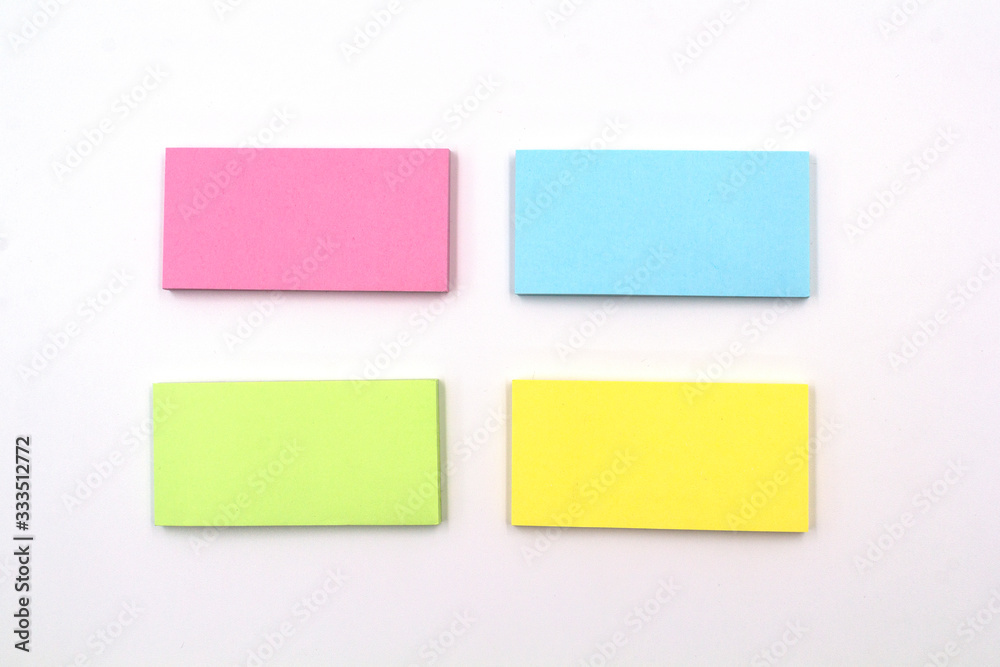 collection of colorful paper note on white background collection of colorful paper note on white background