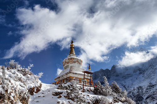 Stupa in mountains