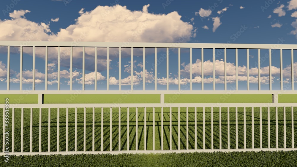 Fototapeta premium Fence in Nature 3D Rendering