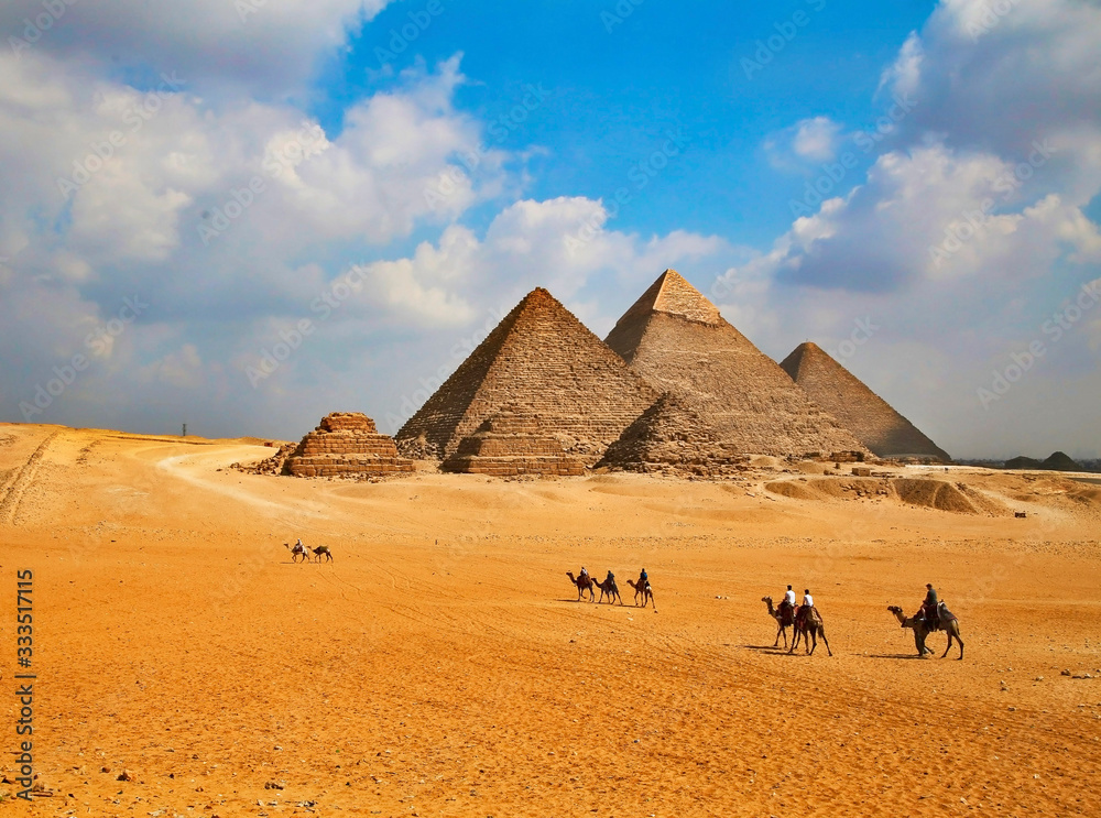 pyramids in egypt - obrazy, fototapety, plakaty 