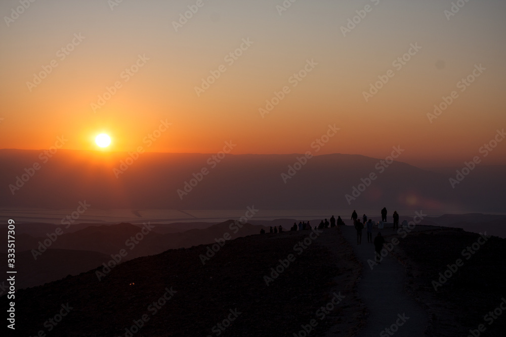 sunset in desert