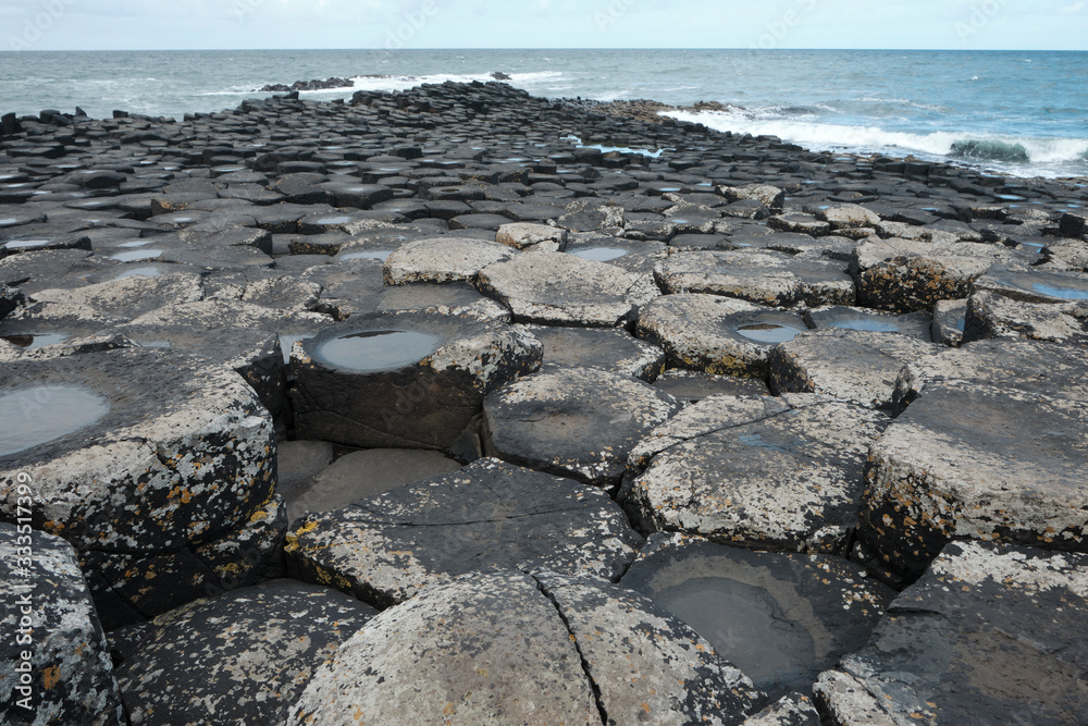Formation of basaltic columns in Northern Ireland. Formation of basaltic columns in Northern Ireland.