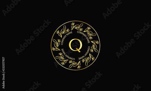 Design of elegant program with letter Q. Exquisite, ornamental calligraphic logo of business sign, restaurant, royalty, boutique, cafe, hotel. © Ігор Шунькін