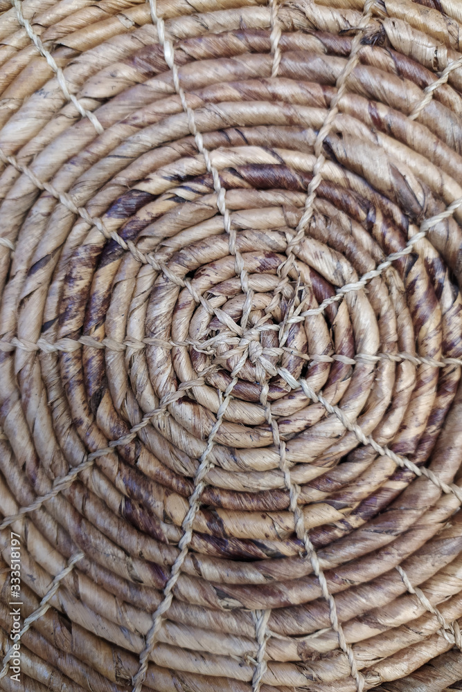 Fototapeta premium light brown wicker straw texture for background