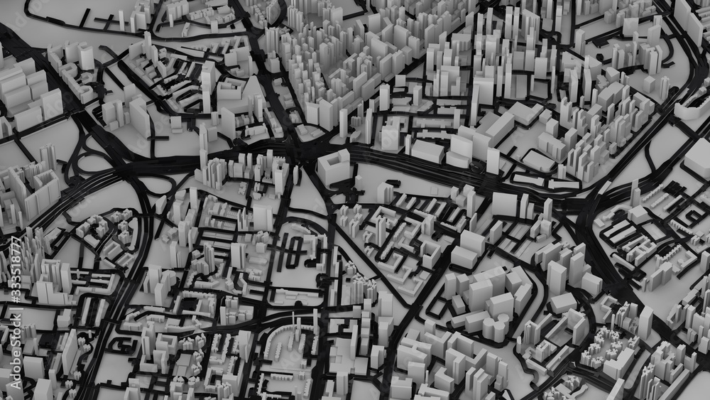 Obraz premium city future digital view map 3d