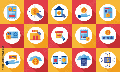 bundle of Payment online set icons