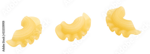 pasta isolated on white, macro