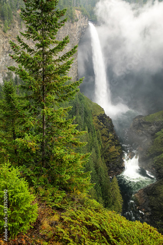 Helmcken Falls with fog, Wells Gray Provincial Park, British Columbia, Canada