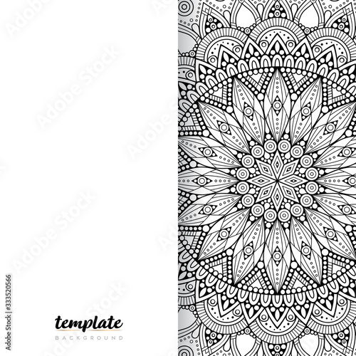 Mandala white background. Round floral ornament