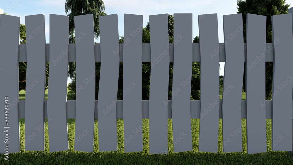 Fence in Nature 3D Rendering Fence in Nature 3D Rendering