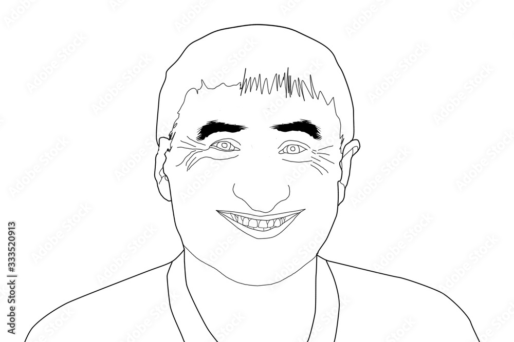Attractive young man, contour man smiling Attractive young man, contour man smiling
