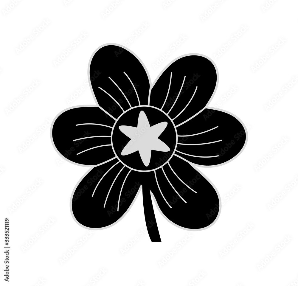 Pictograph of flower for icon, logo and identity designs with white background