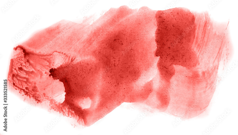 Abstract watercolor background hand-drawn on paper. Volumetric smoke elements. Red color. For design, web, card, text, decoration, surfaces. Abstract watercolor background hand-drawn on paper. Volumetric smoke elements. Red color. For design, web, card, text, decoration, surfaces.