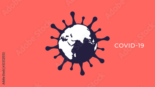 Coronavirus Bacteria Cell Icon Word Pandemia Concept.