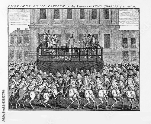 Εκτύπωση καμβά London - Public execution of king Charles I, 30 january 1649