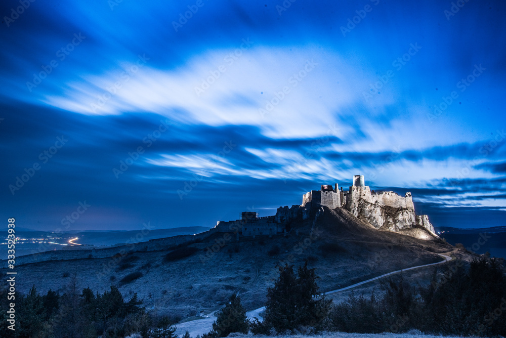 One of the largest castle in Central Europe . National Cultural Monument (UNESCO) Spissky hrad. The Spis castle. 