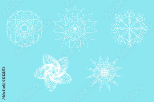 white vector laces on a blue background