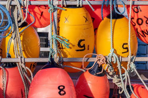 Fishing Bouys on Lobster Fishing Boat photo