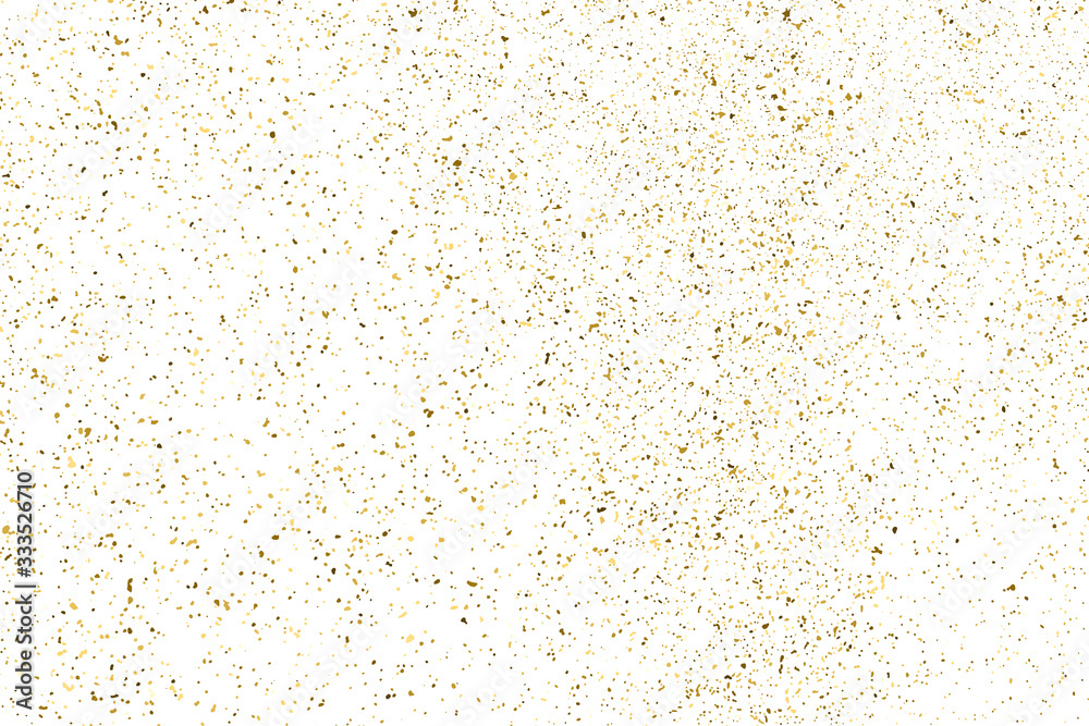 Gold glitter texture isolated on white. Amber particles color. Celebratory background. Golden explosion of confetti. Design element. Digitally generated image. Vector illustration, EPS 10.