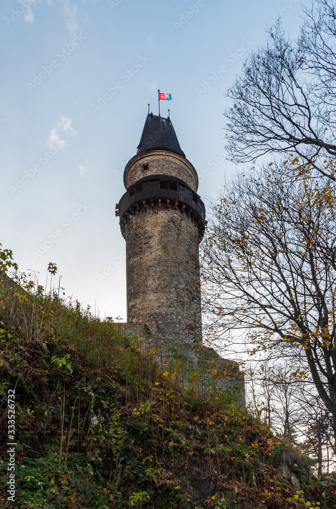 Stramberska Truba tower in Stramberk town in Czech republic