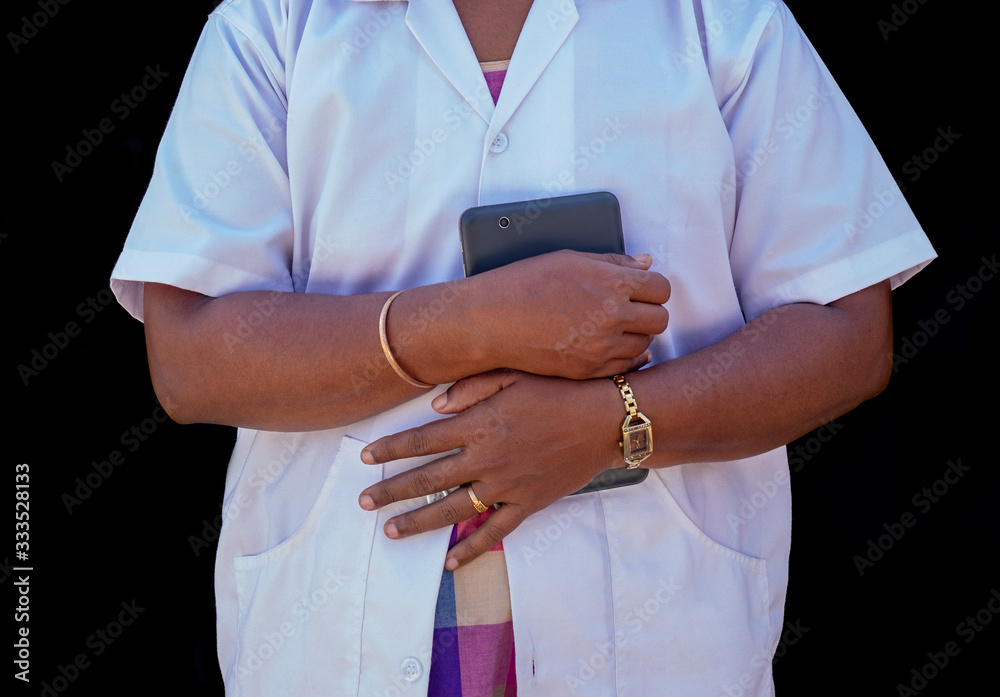 Closeup shot of Female doctor holding tablet