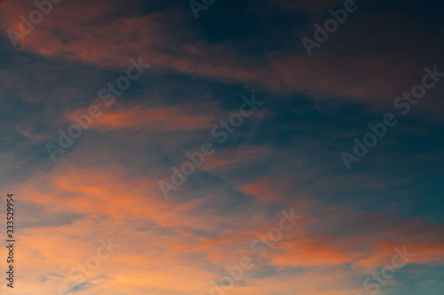 Beautiful colored sky pink and blue sunset © Justin
