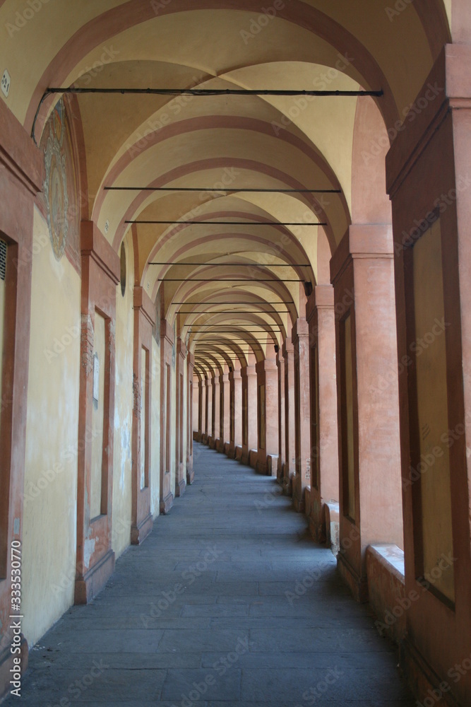Famous arcades of Bologna, Italy