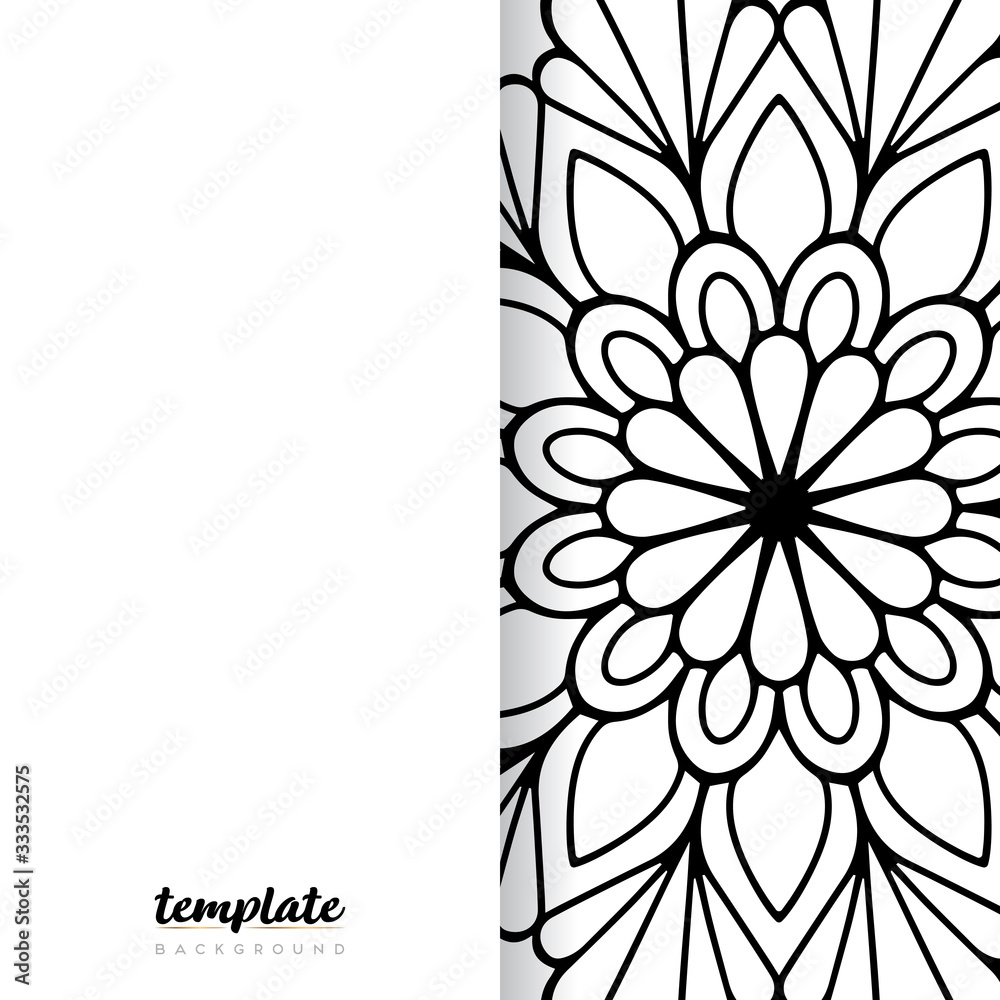 Mandala white background. Round floral ornament Mandala white background. Round floral ornament