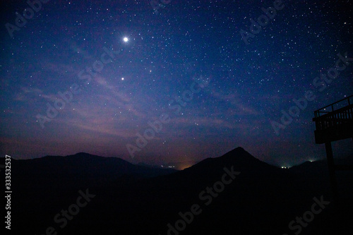starry night sky at Bisle ghat view point, KA India
