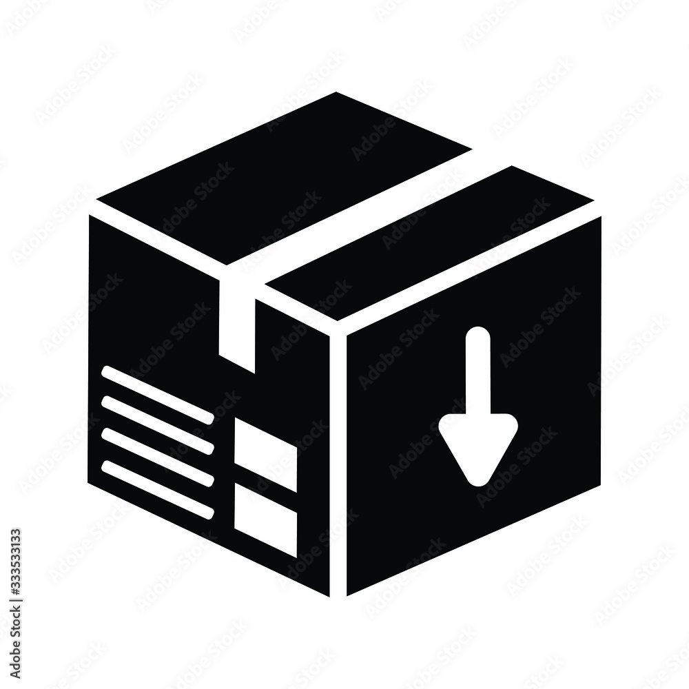 Parcel balck icon, box, carton, package design Parcel balck icon, box, carton, package design