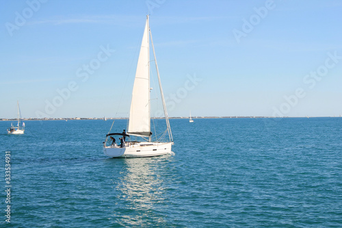 Sail boat in mediterranean sea, La Grande Motte, France © Picturereflex