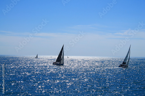 Regatta and sailing in Mediterranean sea, Palavas les flots, France
