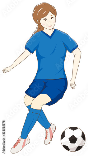 サッカーをする女性06