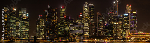 Singapore Skyline with skyscraper at night