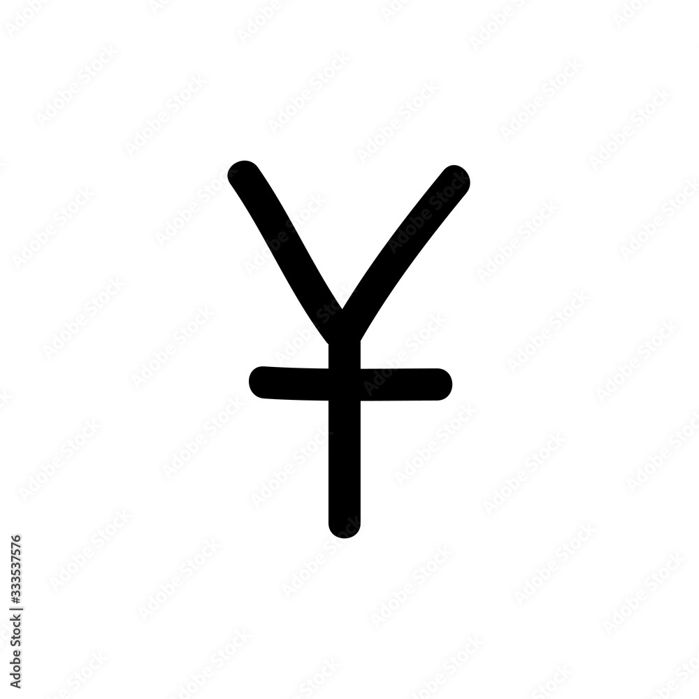 yuan doodle icon, vector illustration yuan doodle icon, vector illustration