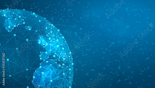 Globe Plexus - Empty Space for Copy - Vector Illustration