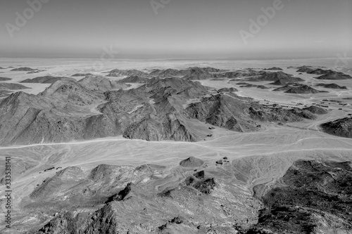 Top view of beautiful mountains in the desert. Eastern Sahara. Hurghada. Egypt.