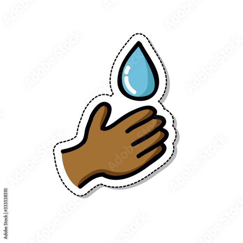 hand washing doodle icon, vector illustration