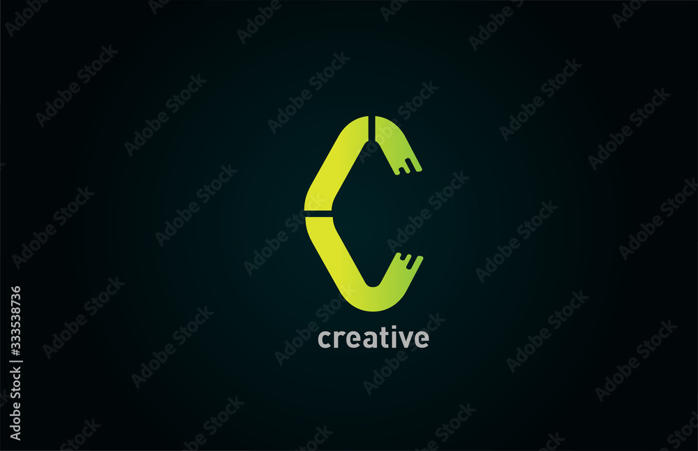 C creative green letter alphabet logo icon design for company and business C creative green letter alphabet logo icon design for company and business