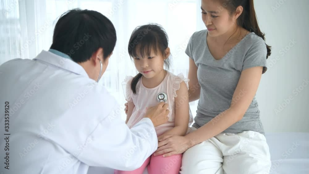 Medical concepts. The doctor is checking the patient's condition in the hospital. 4k Resolution.