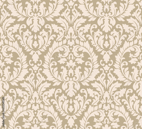 Vintage damask seamless pattern element. Cream color. Elegant luxury texture for wallpapers, backgrounds and page fill. © Jan