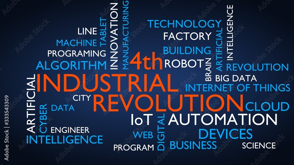 Fotografie 4th industrial revolution word tag cloud