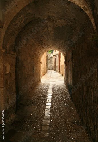 Alley in old town of Dubrovnik, Croatia
