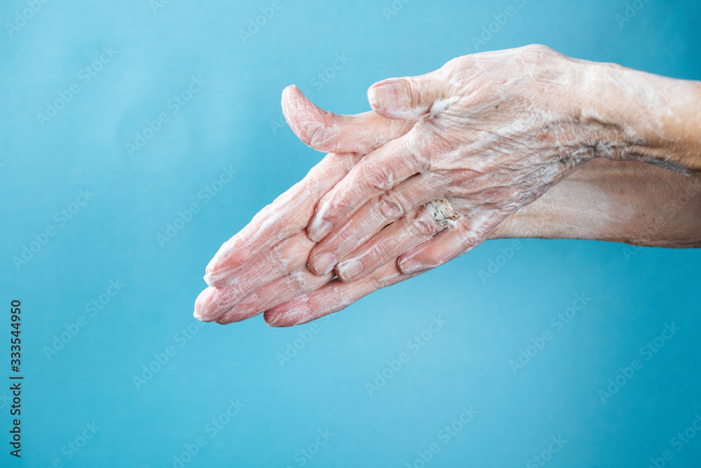 Fototapeta premium wash hands for at least twenty seconds coronavirus