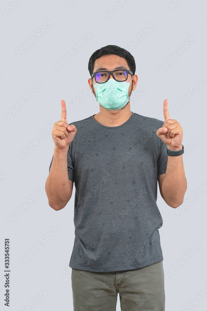 Young man doing concepts wear protective mask against infectious diseases and flu with clipping path,Corona Virus 2019-ncov Young man doing concepts wear protective mask against infectious diseases and flu with clipping path,Corona Virus 2019-ncov