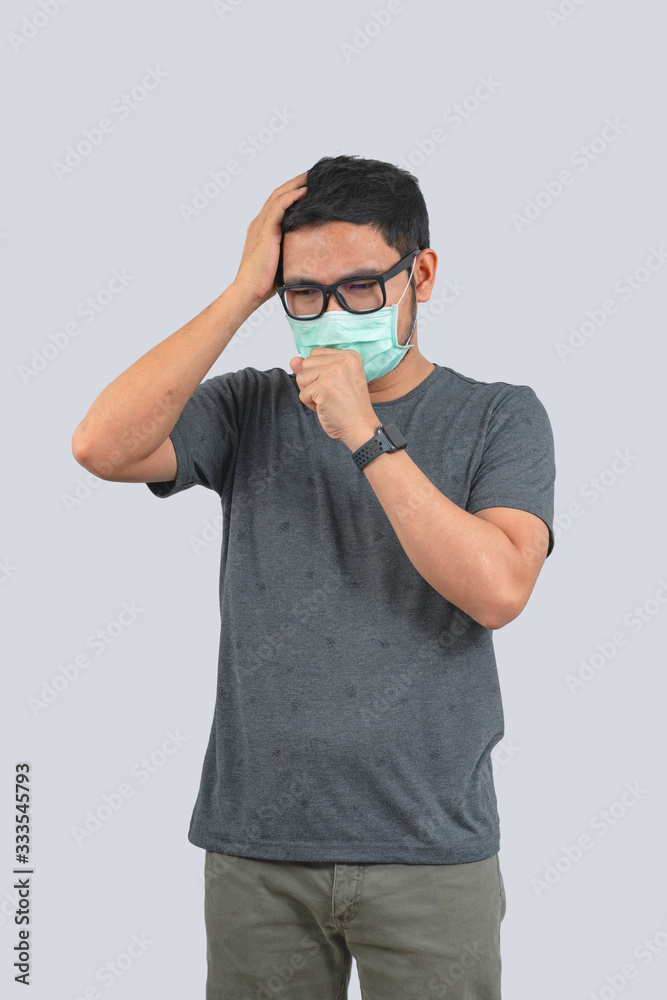 Young man doing concepts wear protective mask against infectious diseases and flu with clipping path,Corona Virus 2019-ncov Young man doing concepts wear protective mask against infectious diseases and flu with clipping path,Corona Virus 2019-ncov