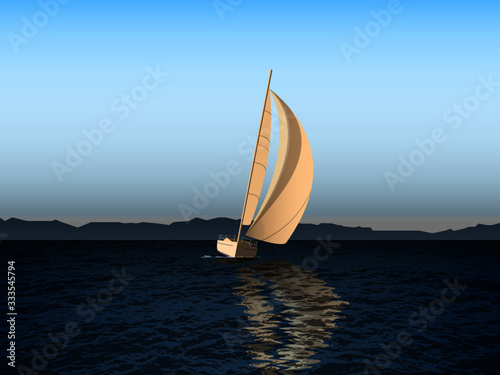 sailing on sea
