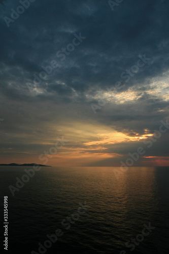 The colors of Sunset at Adriatic Sea, Dalmatia region in Croatia 
